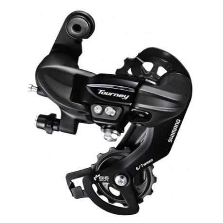 Tourney TY300 achterderailleur 6 7-speed met haak zwart
