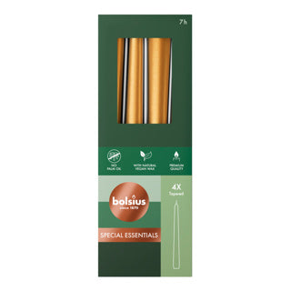 Gotische kaarsen 245 24 4x metallic golden orange | 2 stuks