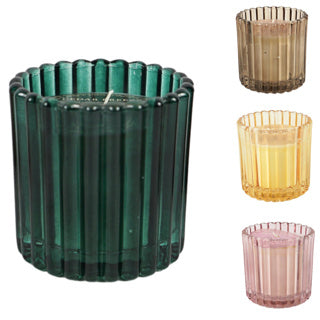 Geurkaars in glas 7,5 x 7,5 cm 4 assortiment | 24 stuks