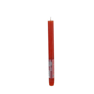 Rustiek tafelkaars earthy orange | 9 stuks