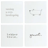 No brand onderzetters wandtegels 10 x 10 cm set van 4 | 8 stuks