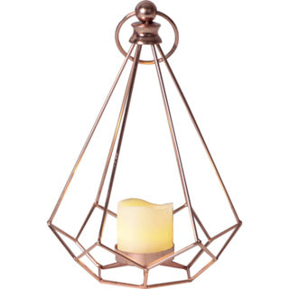 Lantaarn edge met led kaars 23,5 cm | 2 stuks