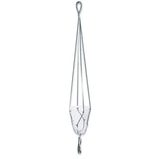 No brand in the mood collection bloempothouder donkergroen wit macrame 110 cm | 6 stuks