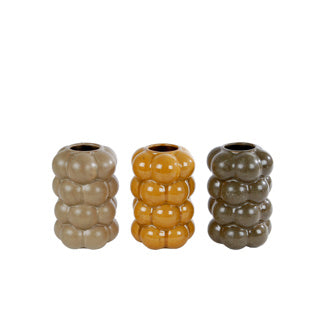 Vaas aardewerk bram 9x9x13 cm 3 assorti | 4 stuks