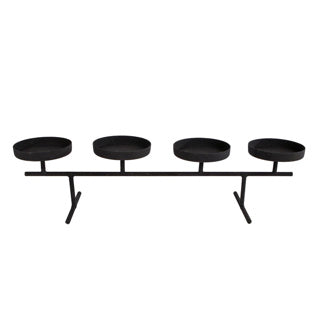 No brand kandelaar quin matzwart metaal 40x9x9cm | 6 stuks