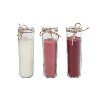 Kaars seed of life 3 assorti glas 5x5x17 cm | 5 stuks