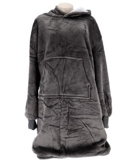 No brand hoodie plaid sherry 70x110 cm charcoal grey