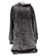 No brand hoodie plaid sherry 70x110 cm charcoal grey