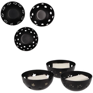 Theelicht geurblokjeshouder amber metaal 7,5 cm | 6 stuks