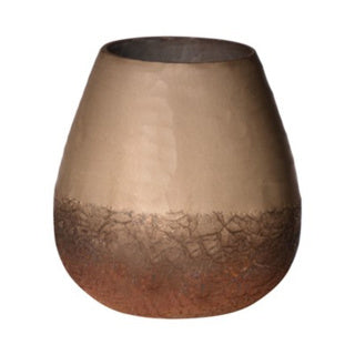 No brand crackle carved vaas champagne h15 d15 | 2 stuks
