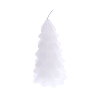 No brand kaars boom wit 6,5 x 12,5 cm | 4 stuks