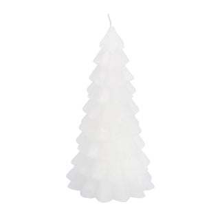 No brand kaars boom white 10x10x20cm | 4 stuks