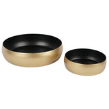 Schaal goud mat zwart 14,5 cm 2 assorti set van 2 | 4 stuks