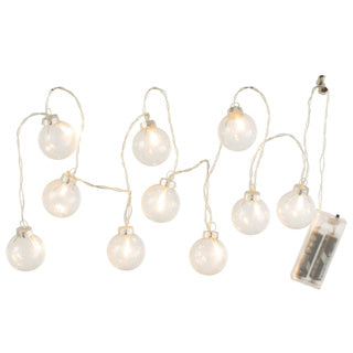 Lichtketting led op batterij glazen bollen 165 cm | 4 stuks