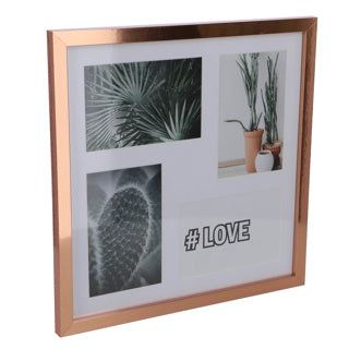 No brand fotolijst 4 fotos koperkleurig 10 x 15 cm | 3 stuks