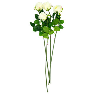 No brand kunstbloem rozentak creme 56 cm | 6 stuks