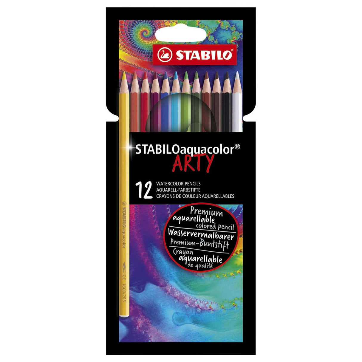 Abi stloaquacolor - premium aquarel kleurpotloden - arty - etui met 12 kleuren