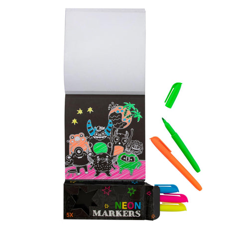 Grafix Kleurboek Neon met 5 Stiften Raket