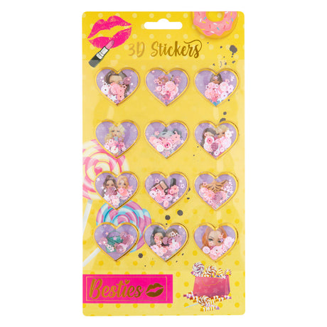 Grafix besties 3d glitter stickers pak a 12 stuks