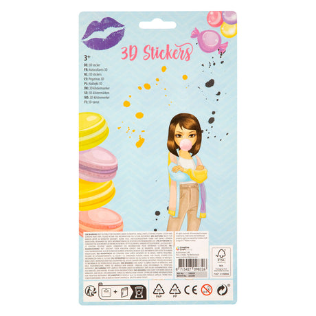 Grafix besties 3d glitter stickers pak a 12 stuks