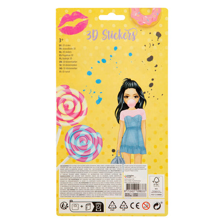 Grafix besties 3d glitter stickers pak a 12 stuks