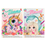 Creative craft group glitter kleur en stickerboek eenhoorn zeemeermin