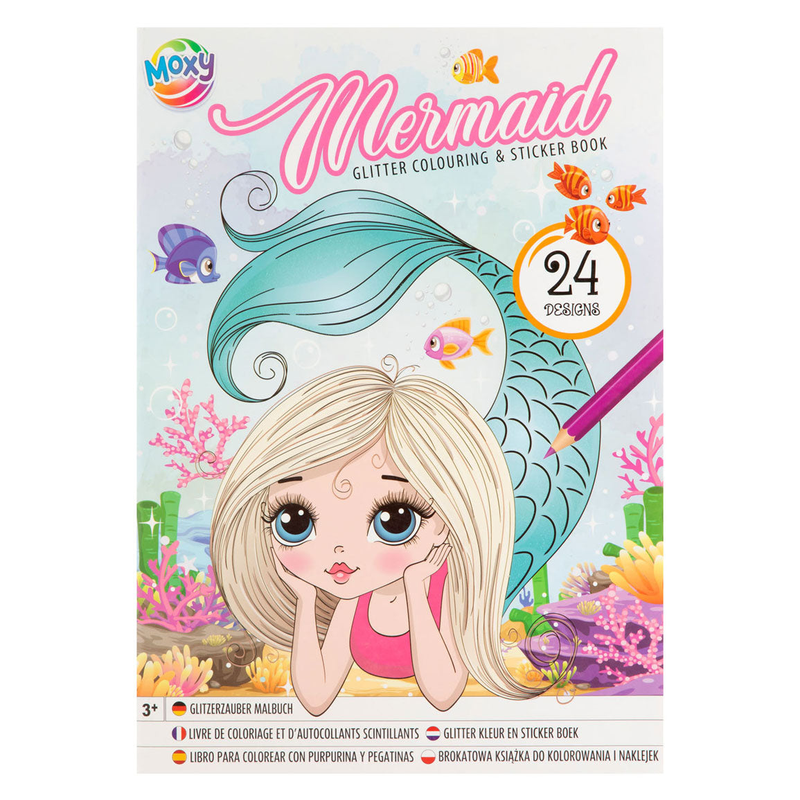 Creative Craft Group Glitter Kleur en Stickerboek Eenhoorn Zeemeermin