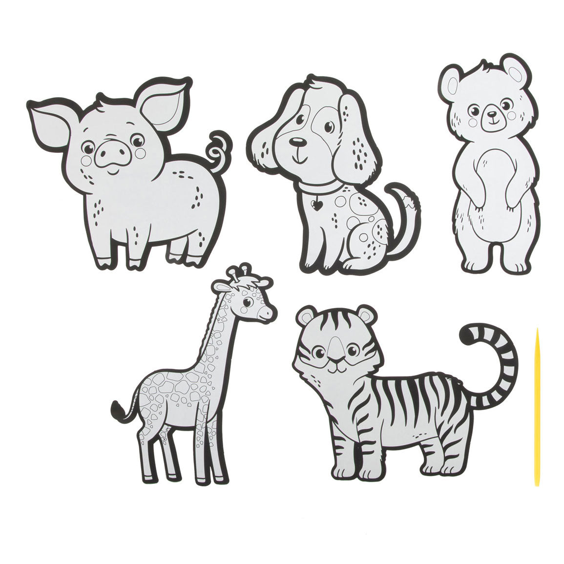 Creative Craft Group Kraskunst Stickers Dieren, 6dlg.