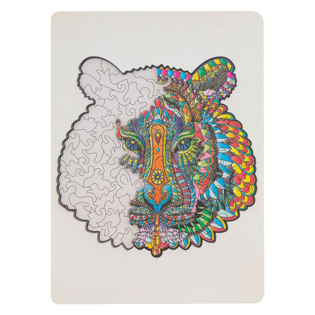 Merkloos sans marque puzzel hout figuur tijger 130 stukjes | 2 stuks