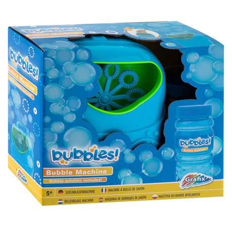 Grafix bubble machine - draagbare bellenblaasmachine voor kinderen met bubble solution inbegrepen - honderden bubbels in verschillende maten en vormen - geschikt voor 5 jaar en ouder - perfect voor feestjes en buitenplezier