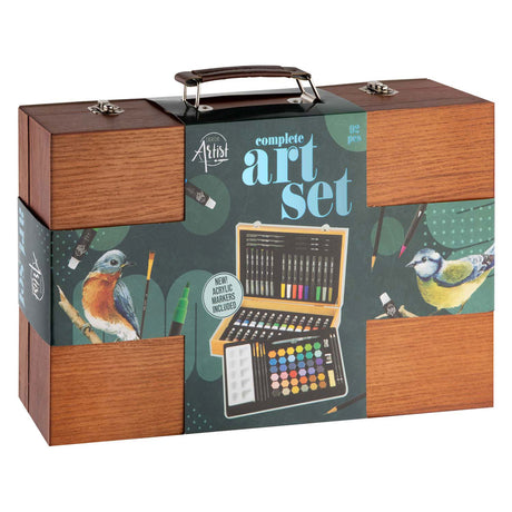 Creative craft group luxe houten tekenkoffer - 92-delig