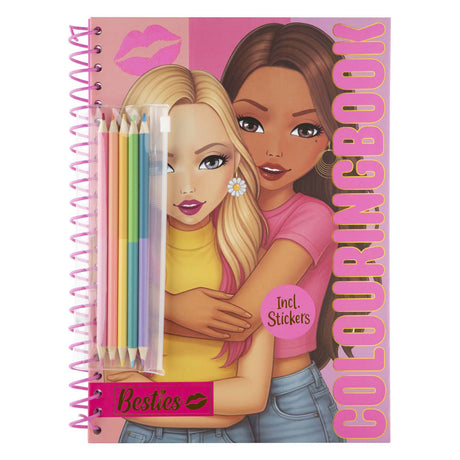 Creative craft group besties kleurboek neon a4 met kleurpotloden