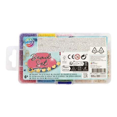 Creative craft group kralen in opbergbox - 9 kleuren + draad