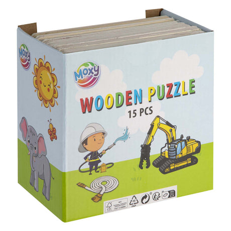 Creative craft group houten uitdeelpuzzeltjes - 15st.
