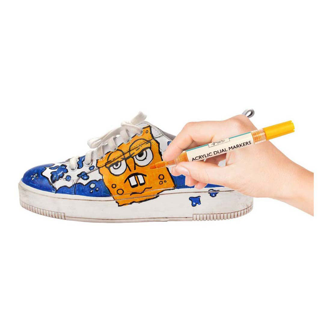 Nassau fine art professionele acrylstiften | 6 verschillende kleuren | doppelmarkers | geschikt voor stenen - schoenen - glas - plastic - hout - kleding