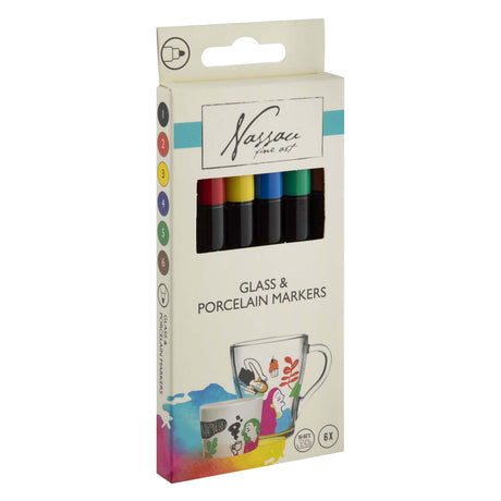 Creative craft group nassau glas- porseleinmarkers - 6st.