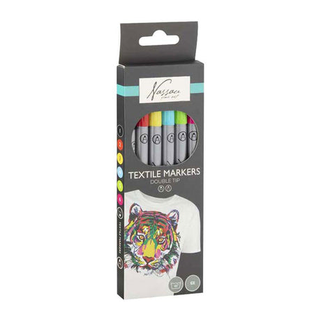 Creative craft group nassau textiel dual markers - 6st.
