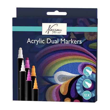 Creative craft group nassau acryl markers met dubbele punt - 12st.