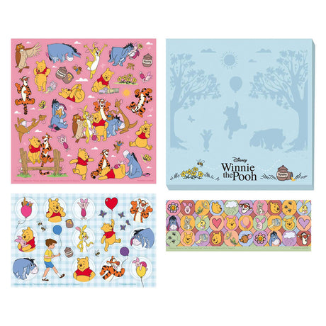 Totum winnie de poeh sticker set - 3 vellen stickers en speelachtergrond - creatief speelgoed junior jongens en meisjes vanaf 3 jaar
