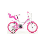 Dino bikes dino meisjesfiets little heart 16 inch wit roze