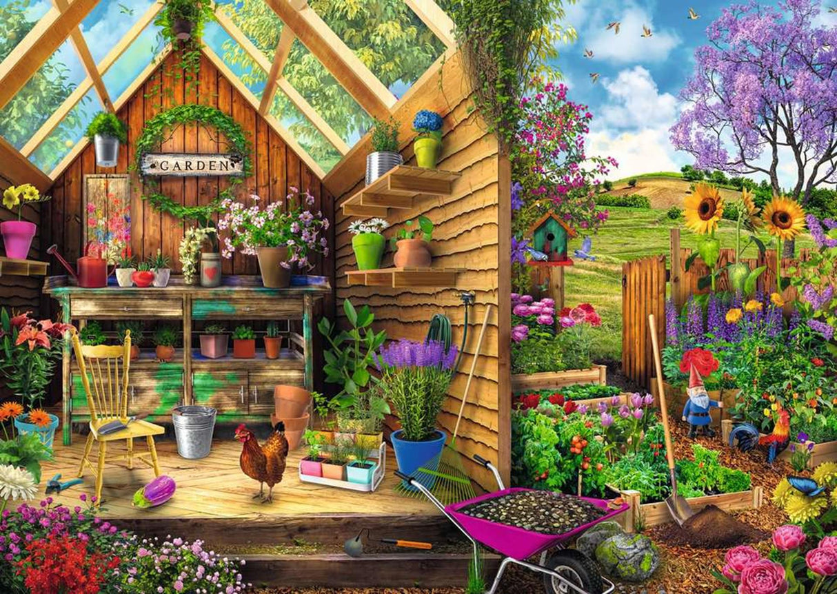 Ravensburger puzzel blik in het tuinhuis - legpuzzel - 300 stukjes extra groot