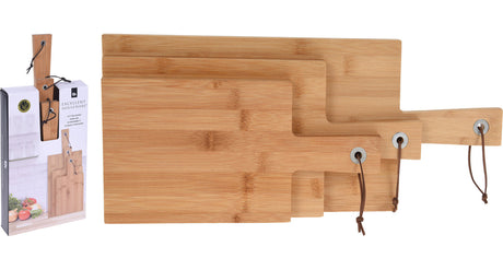 Set van 3 stuks snijplank bamboe 45x19x1cm