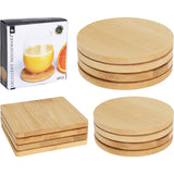 Excellent houseware onderzetterset bamboe 4-delig ø11,5cm