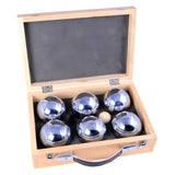 Engelhart metalen jeu de boules - 6 ballen in houten kist - luxe set - pétanque - boules - metalen ballen - geschikt voor elke jeu de boules baan - longfield