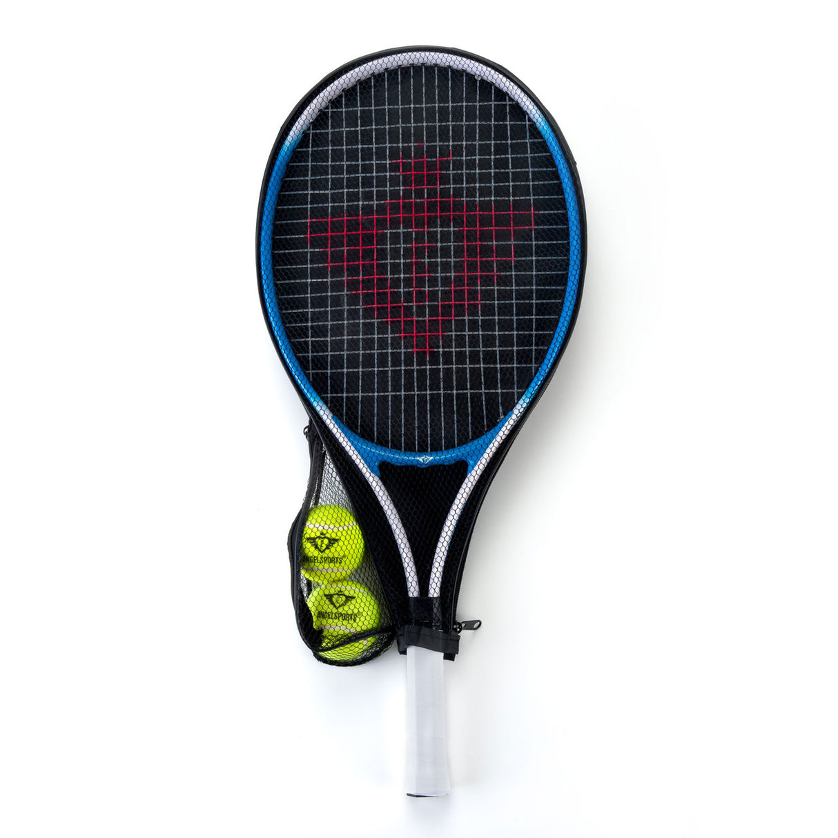 Tennisracket met Hoes en 2 Ballen Blauw