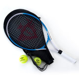 Tennisracket met Hoes en 2 Ballen Blauw