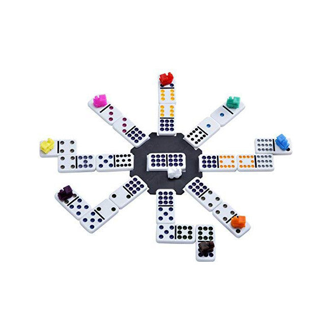 Engelhart domino mexican train in houten koffer