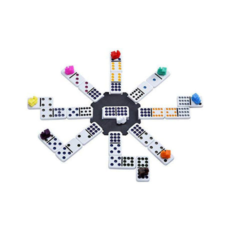 Engelhart domino mexican train in houten koffer