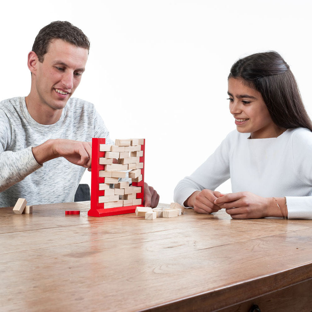 Longfield spel de vallende muur – 2 spelers – oog-handcoördinatie – spannend behendigheidsspel – engelhart