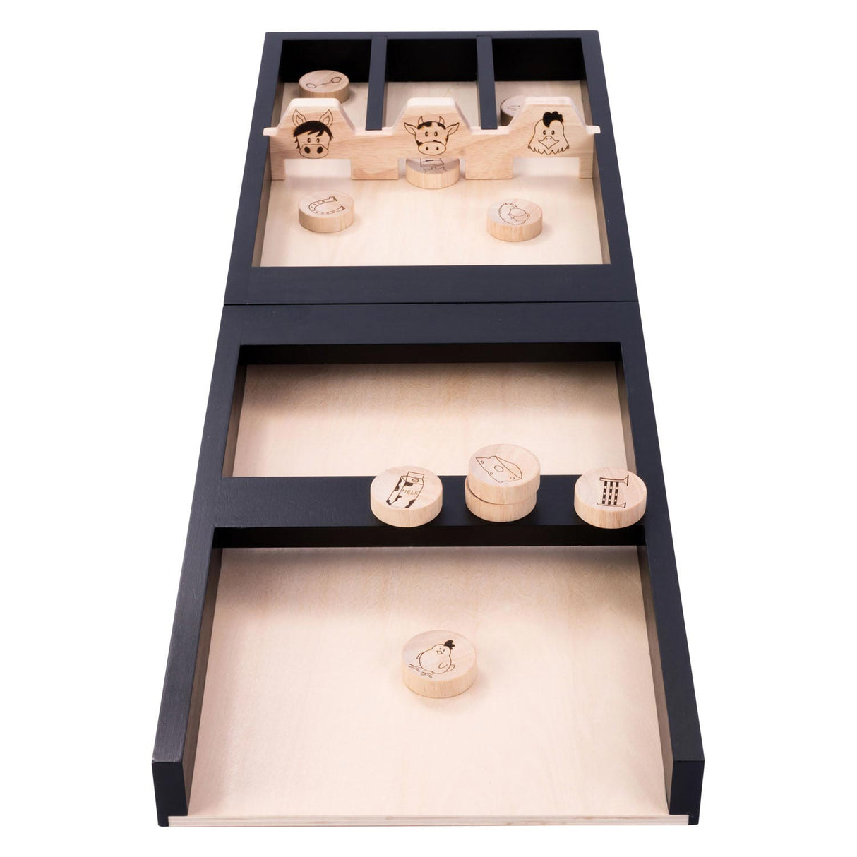 Houten kinder sjoelbak dieren, 80cm